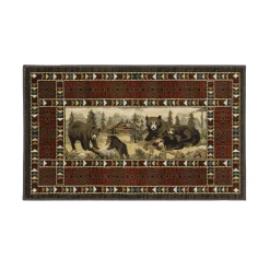 Plow & Hearth Area Rugs|Hearth Rugs>Vista Bears at Cabin Rug, 30" x 50"