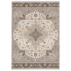 Plow & Hearth Area Rugs>Wakefield Medallion Polyester Rug, 6'7" x 9'6" Ivory
