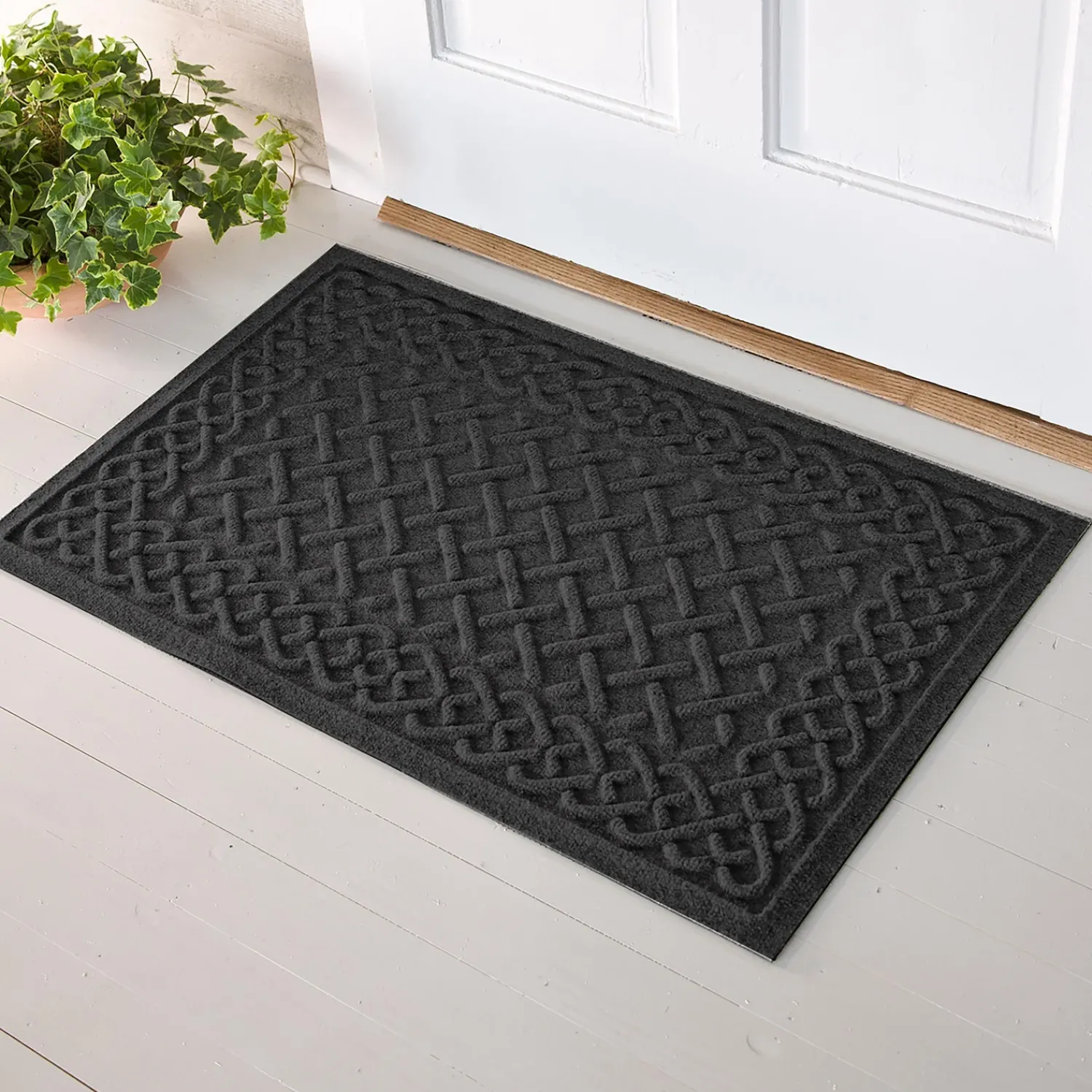 Plow & Hearth Waterhog Doormats>Waterhog Cable Weave Doormat, 3' x 7'
