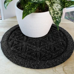 Plow & Hearth Planters & Plant Stands|Planters & Vases>Waterhog 12" Flower of Life Plant Trivets, Set of 2