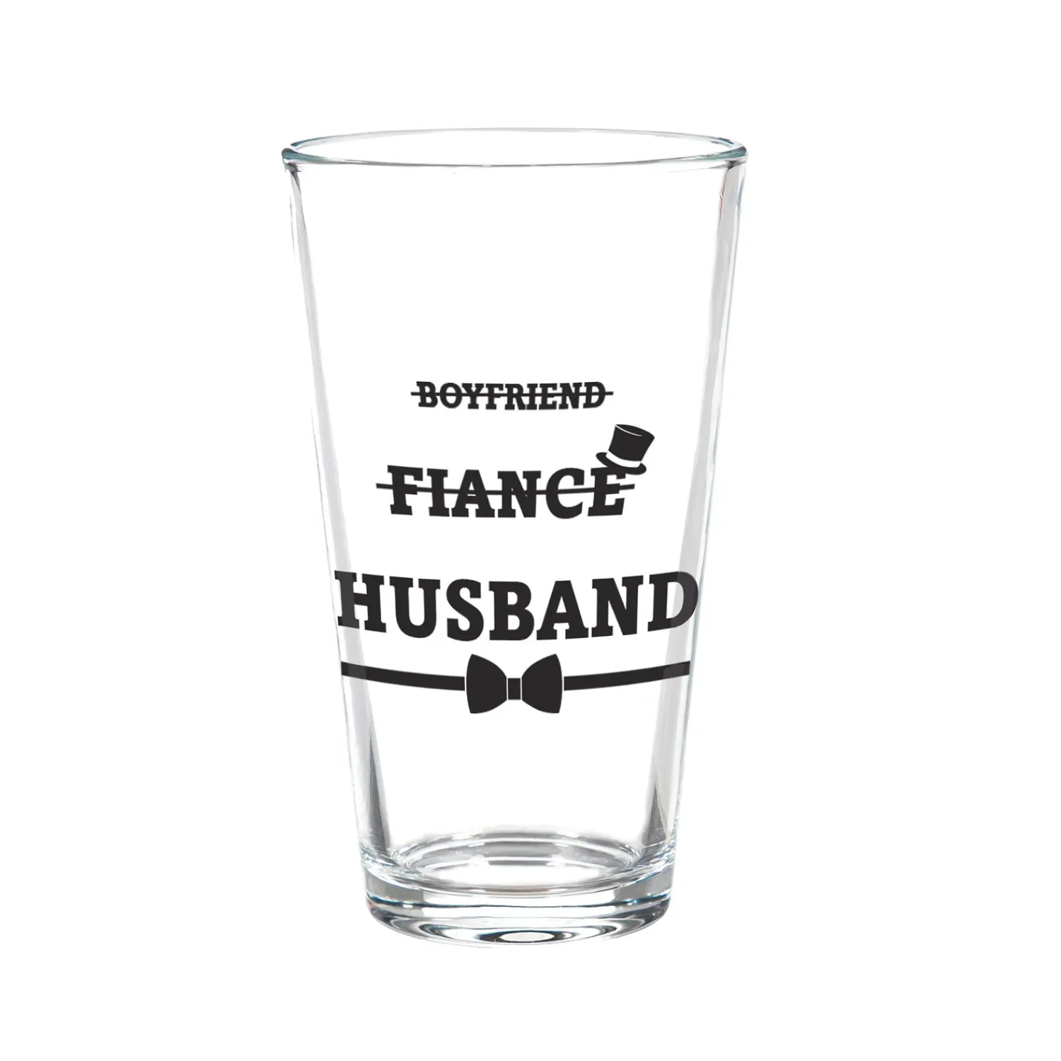 Plow & Hearth Wine Glasses>Wedding Stemless Glass and Beer Pint Giftset, 17oz and 16oz, Gift Box