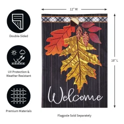 Plow & Hearth Garden Flags>Welcome Autumn Linen Garden Flag
