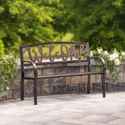 Plow & Hearth Outdoor Benches>Welcome Metal Garden Bench