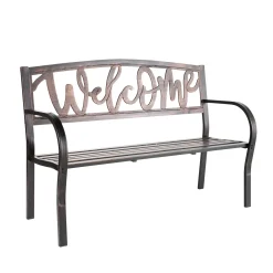Plow & Hearth Outdoor Benches>Welcome Metal Garden Bench