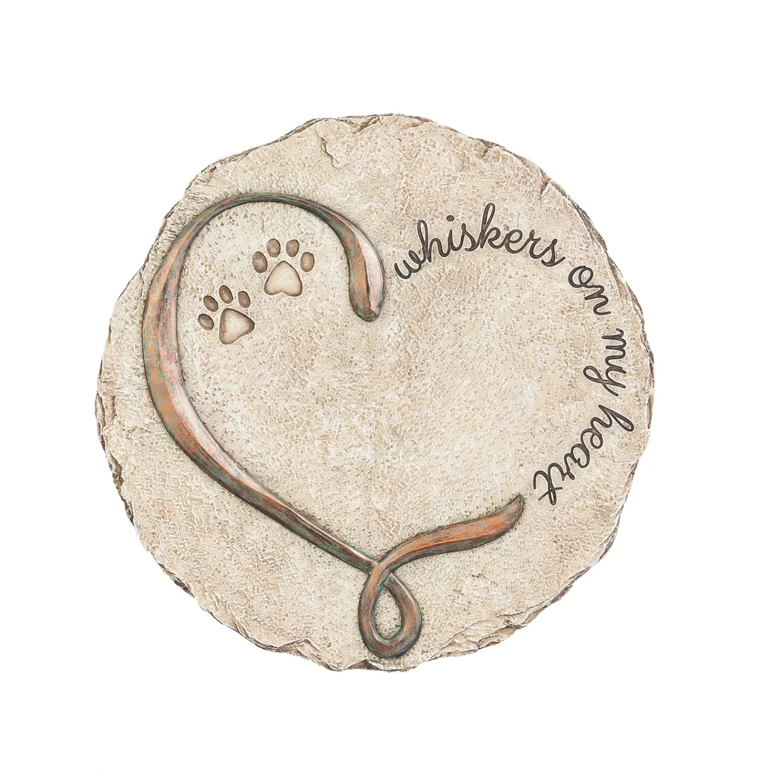 Plow & Hearth Pathways & Stepping Stones|Memorial & Garden Plaques>Whiskers On My Heart, Garden Stone