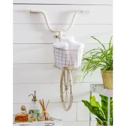 Plow & Hearth Outdoor Wall Art|Wall Art>White Metal Bicycle Wall Art