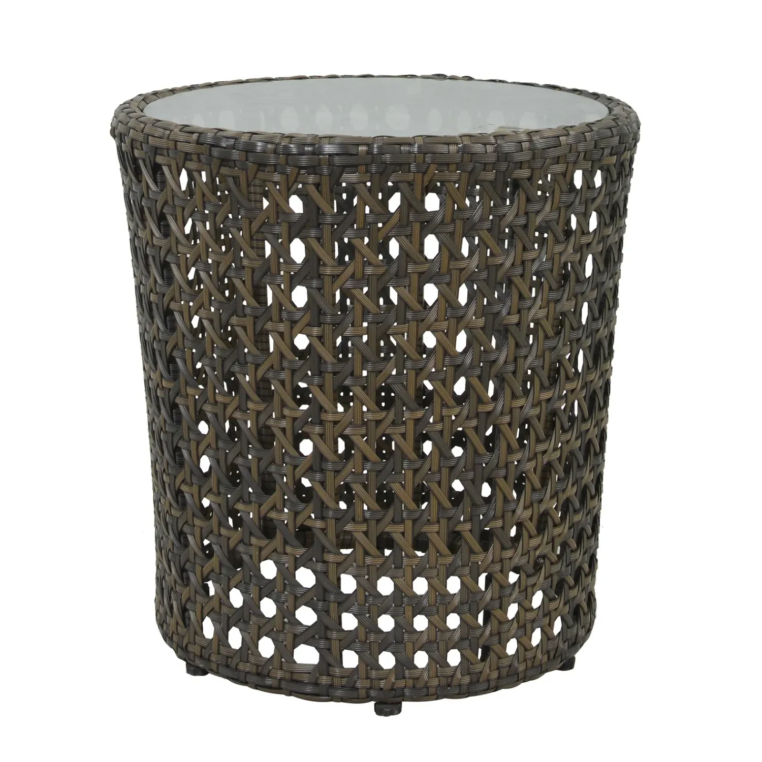 Plow & Hearth Outdoor Seating Sets>Wicker Conversation Set with Ottomans and Sunbrella Cushions, 5-Piece Set