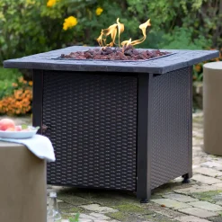 Plow & Hearth Fire Pits|Fire Pits>Wicker Propane Gas Fire Pit