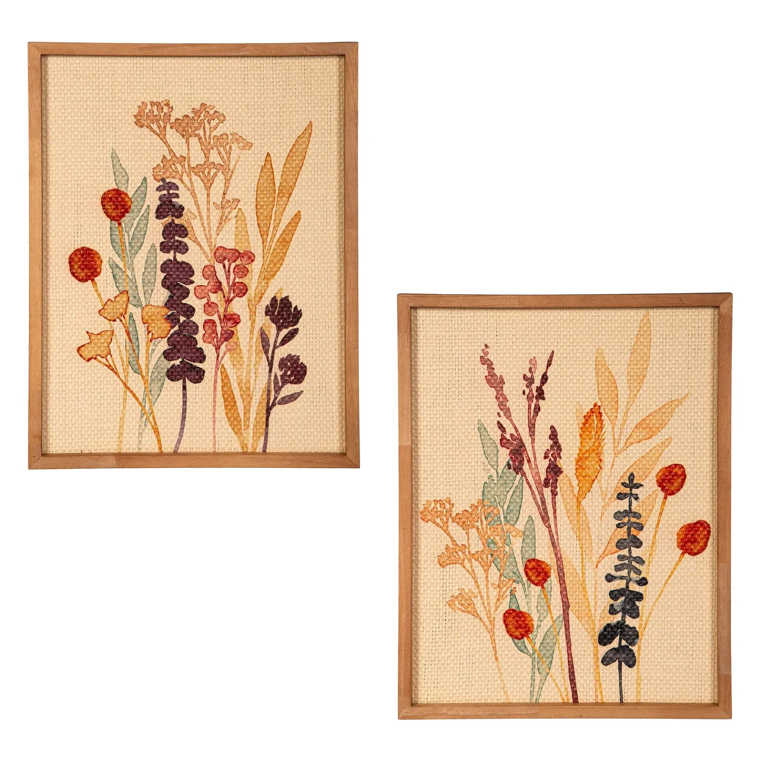 Plow & Hearth Wall Art>Wild Flowers Rectangular Wall Décor, Set of 2, 12" L x 16" H