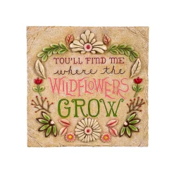 Plow & Hearth Pathways & Stepping Stones>Wildflowers Garden Stone, 11"