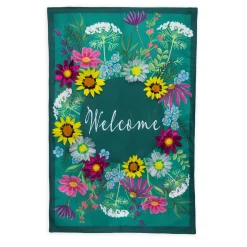 Plow & Hearth House & Estate Flags>Wildflowers Welcome Estate Flag