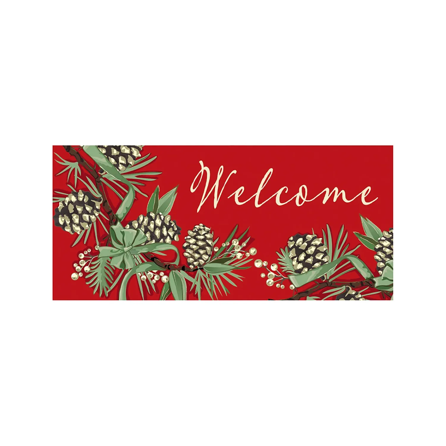 Plow & Hearth Interchangeable Mats>Winter Pine Welcome Sassafras Mat