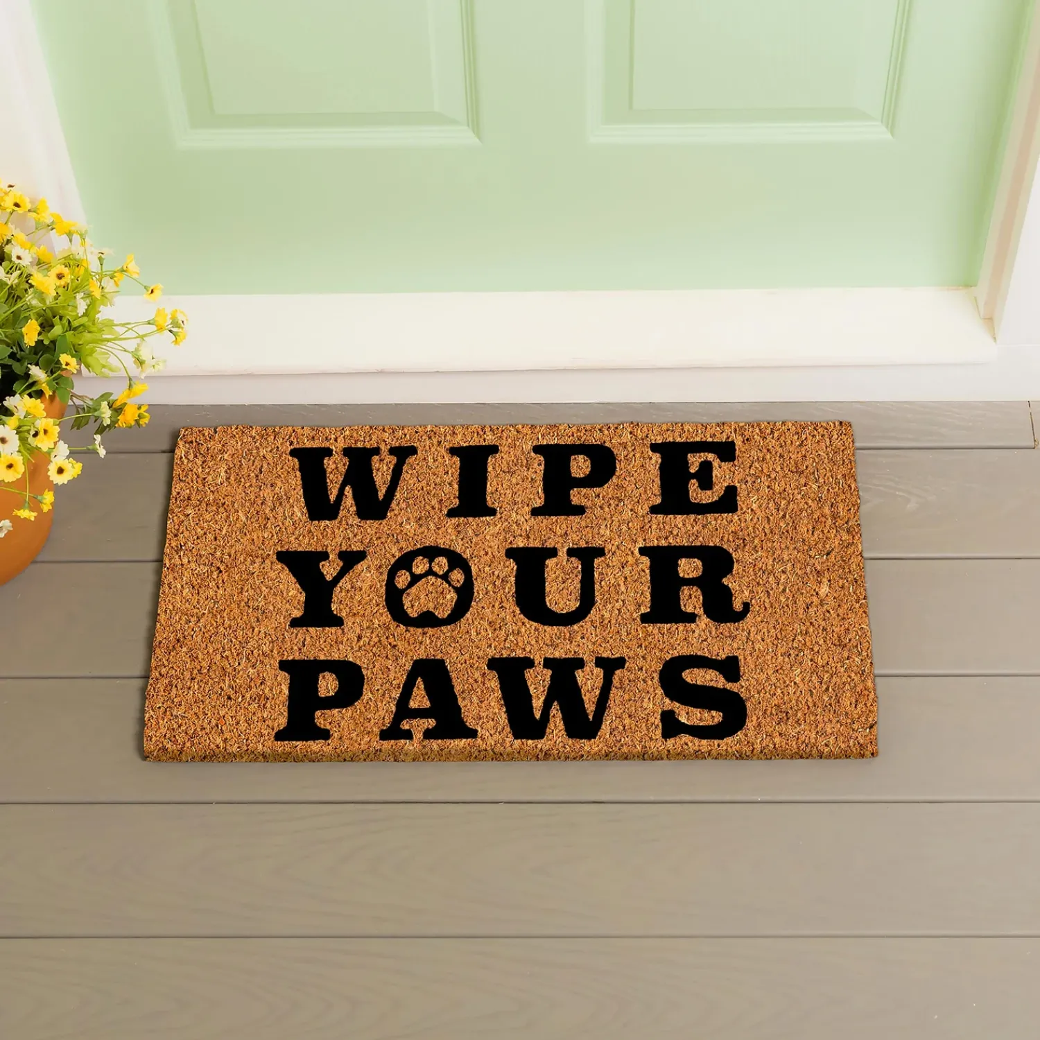 Plow & Hearth Coir Mats>Wipe your paws Coir Mat