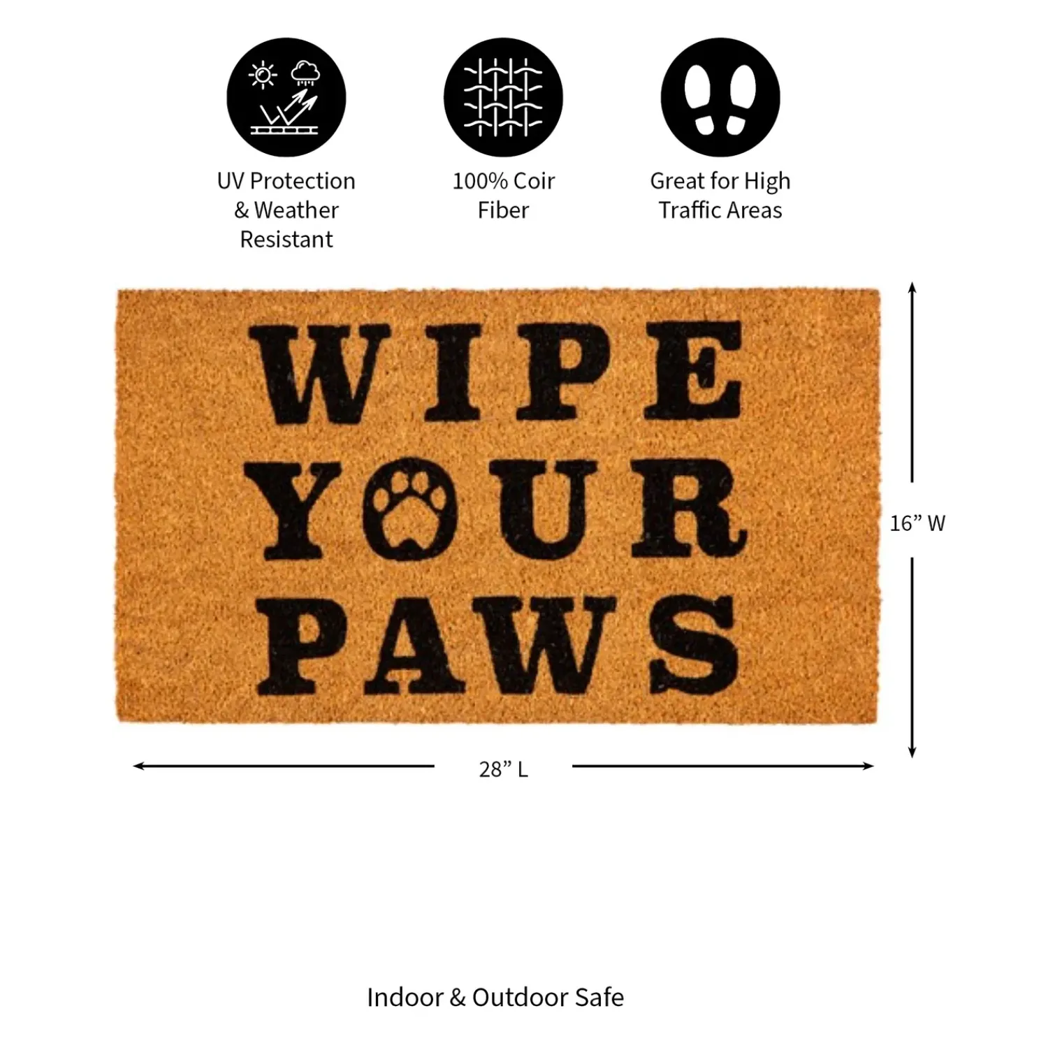 Plow & Hearth Coir Mats>Wipe your paws Coir Mat