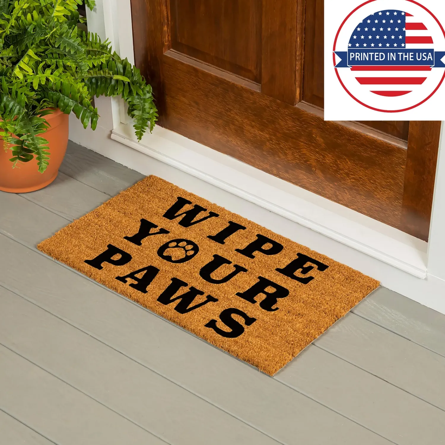Plow & Hearth Coir Mats>Wipe your paws Coir Mat