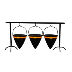 Plow & Hearth Serveware>Witch Hat Ceramic Dish with Metal Holder Set, 19"L