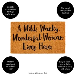 Plow & Hearth Coir Mats>Wonderful Woman Coir Mat