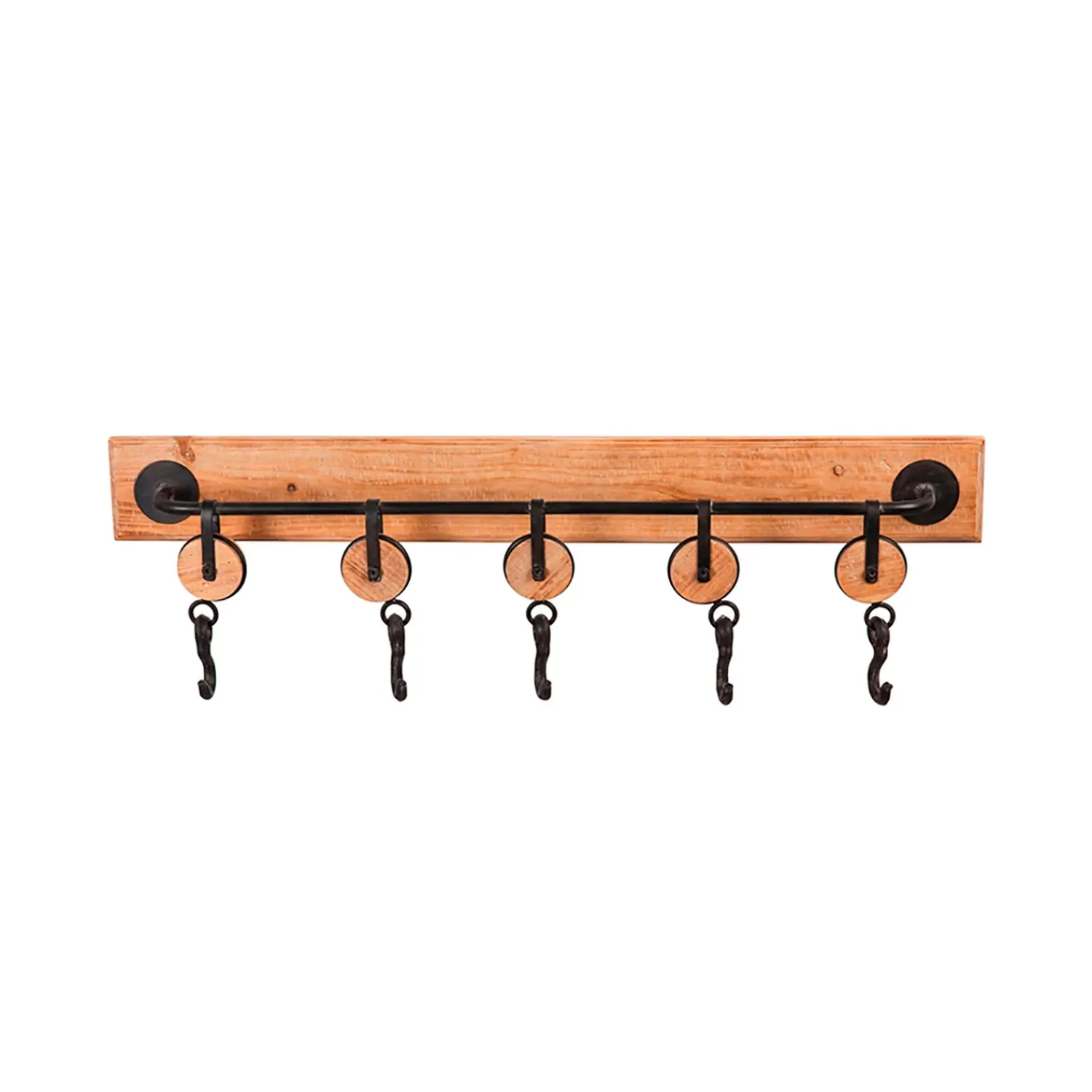 Plow & Hearth Chests & Storage Cabinets|Wall Art>Wood and Metal Wall Hook Rack