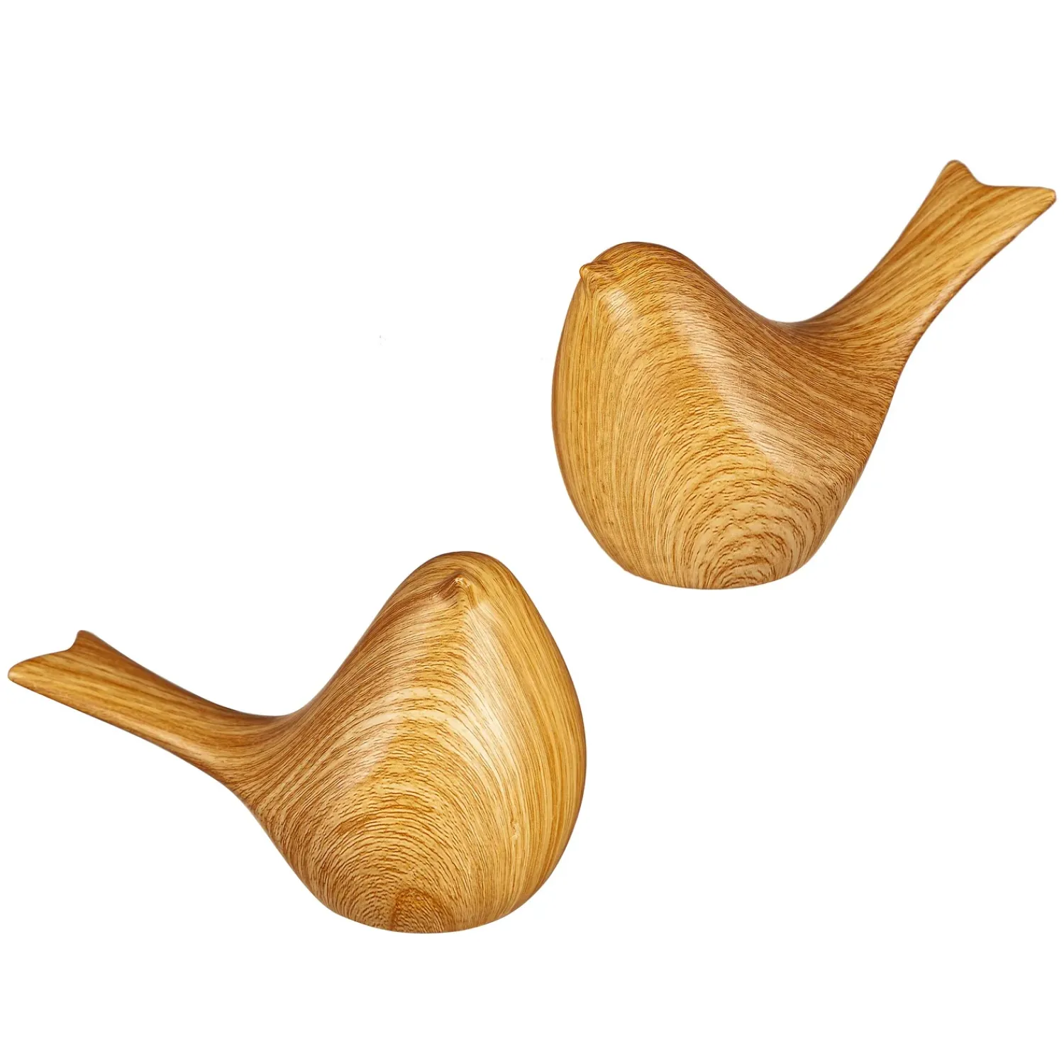 Plow & Hearth Decorative Accents>Wood Look Ceramic Bird Statue, Set of 2