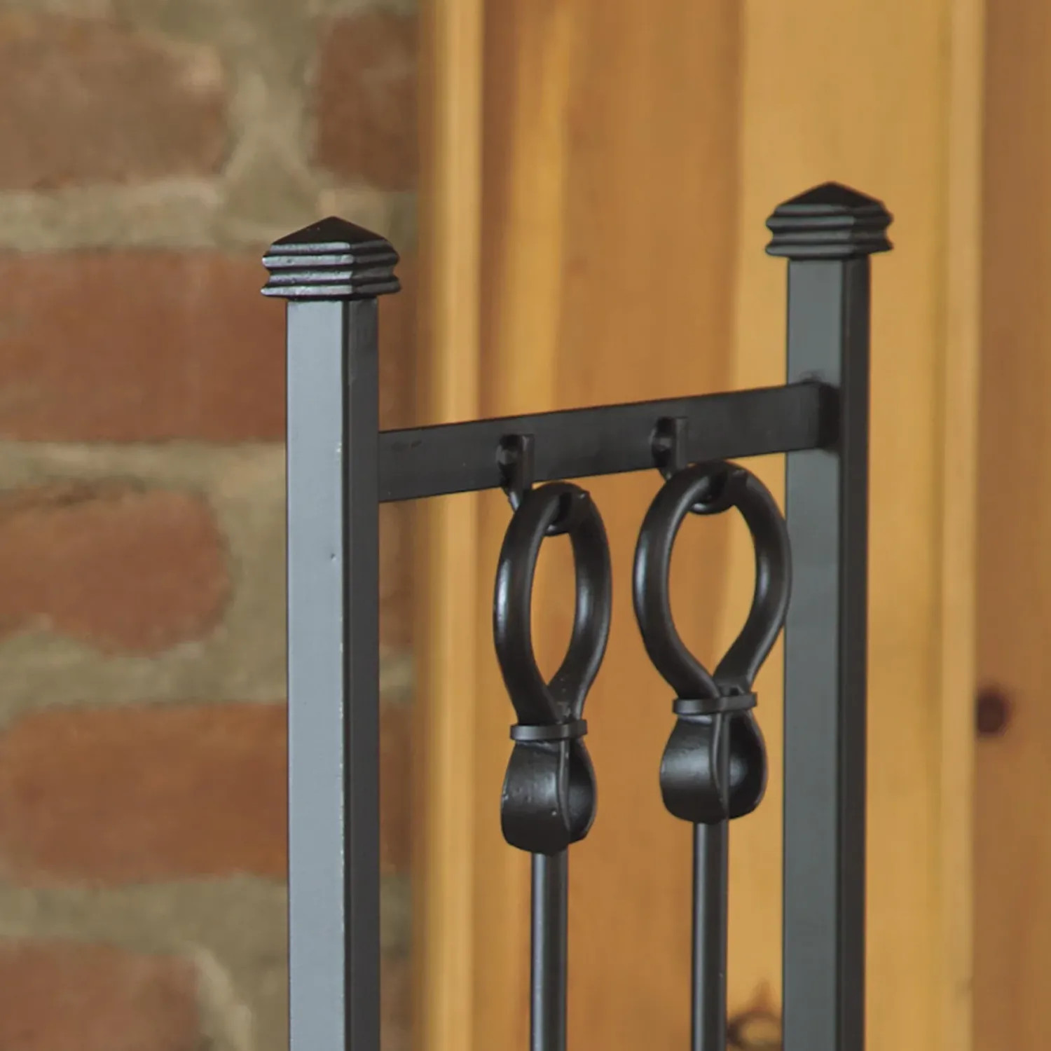 Plow & Hearth Fireplace Tool Sets|Wood Storage & Wood Racks>Wood Rack With Fireplace Tools Black