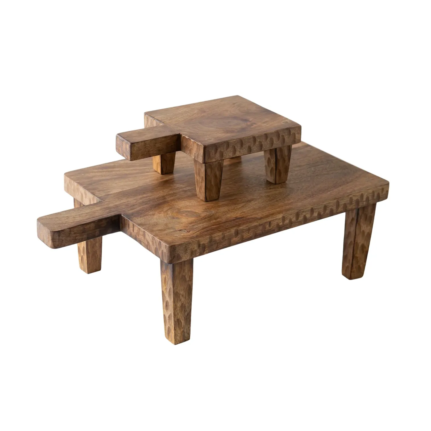 Plow & Hearth Cutting & Serving Boards>Wood Serving Board on Legs, Set of 2