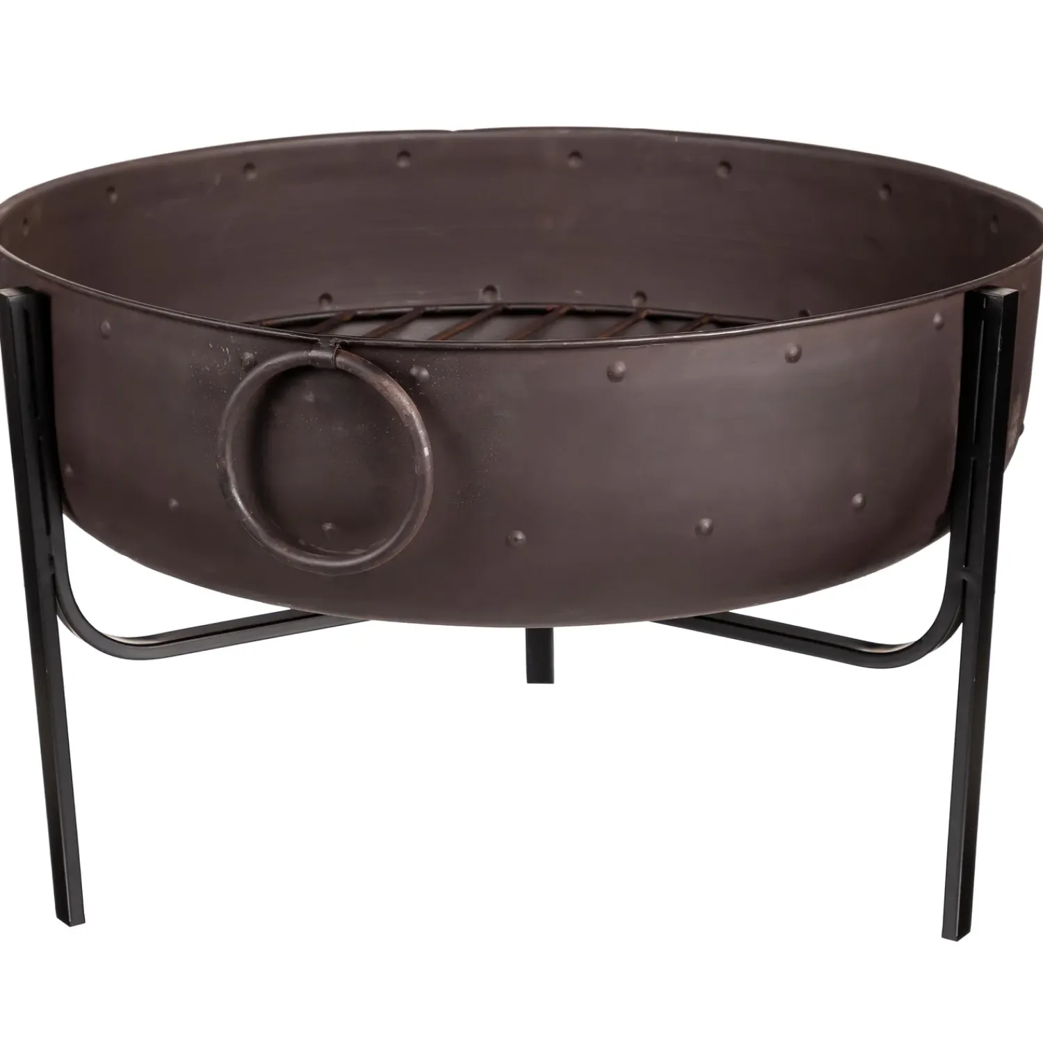 Plow & Hearth Fire Pits|Fire Pits>Wood-Burning Fire Pit Bowl with Iron Loop Handles