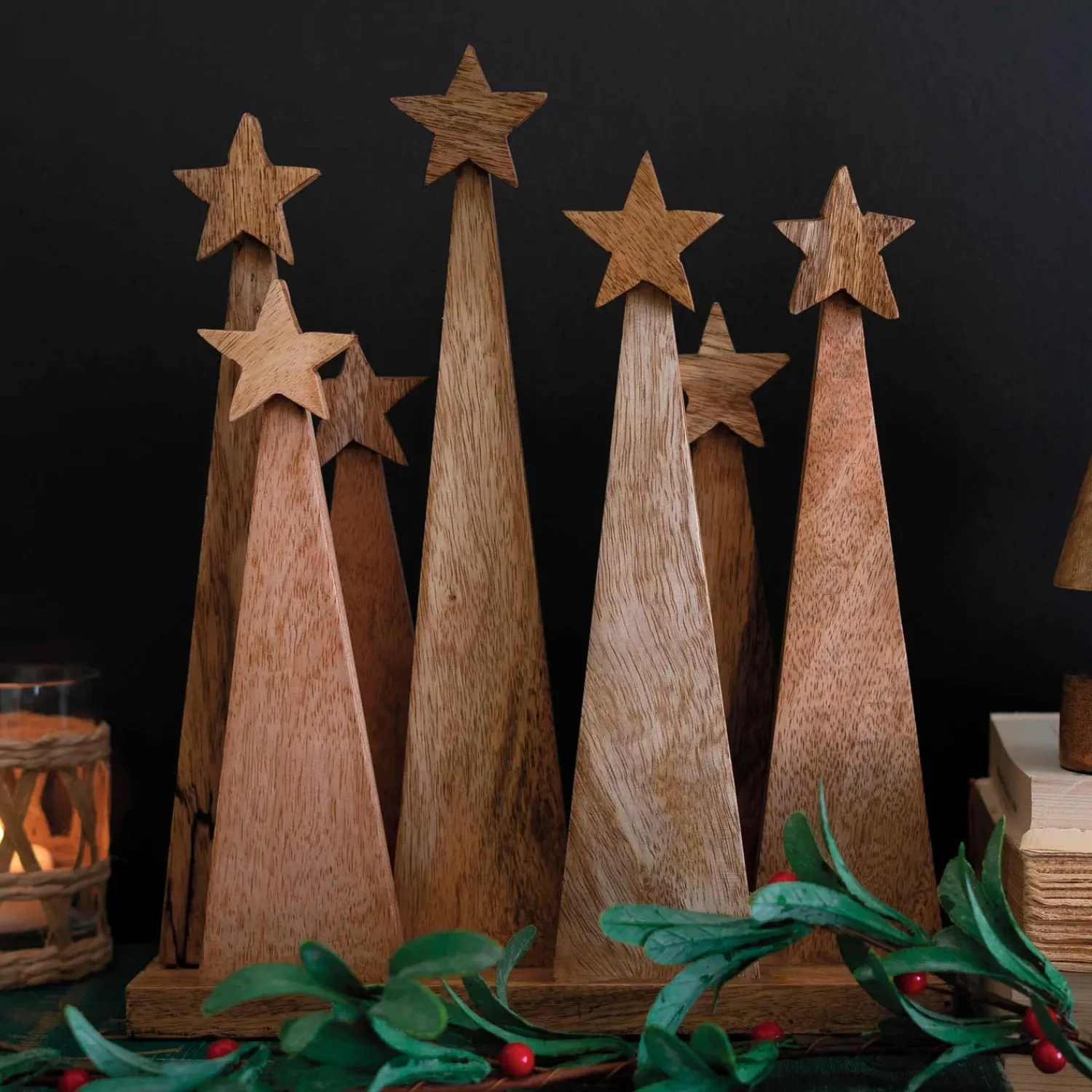 Plow & Hearth Decorative Accents>Wooden Christmas Trees Ensemble