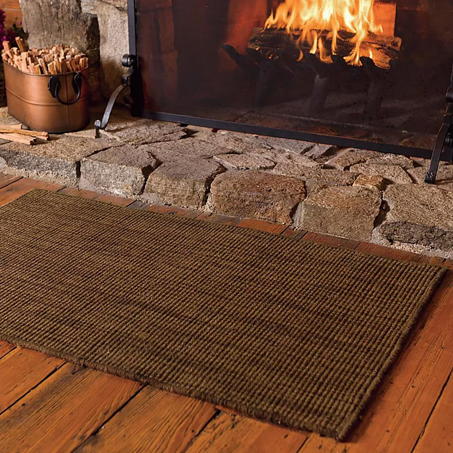 Plow & Hearth Hearth Rugs|Hearth Rugs>Wool Blend Dalton Rug, 2' x 3'6" Chocolate