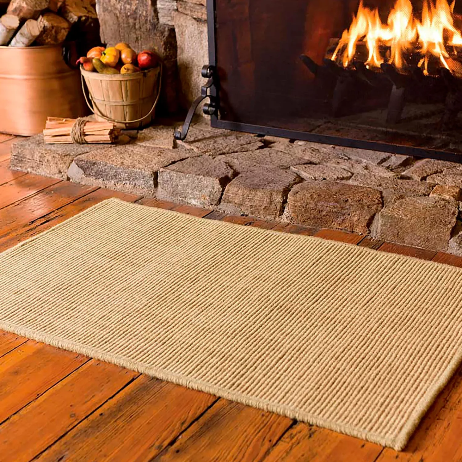 Plow & Hearth Hearth Rugs|Hearth Rugs>Wool Blend Dalton Rug, 2' x 3'6" EcruHerringbone