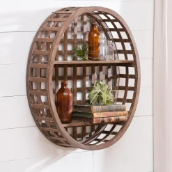 Plow & Hearth Bookshelves & Wall Shelves|Decorative Accents>Woven Oval Wall Shelf