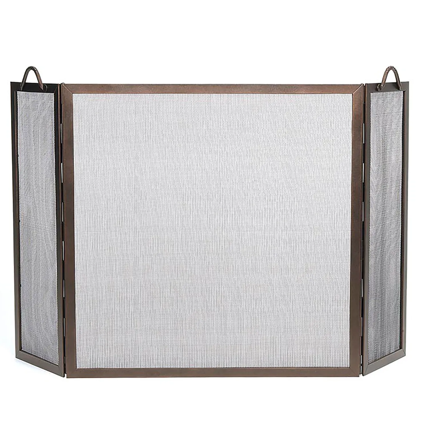 Plow & Hearth Tri-Panel Fireplace Screens>Wrought Iron Twisted Rope Folding Fireplace Screen
