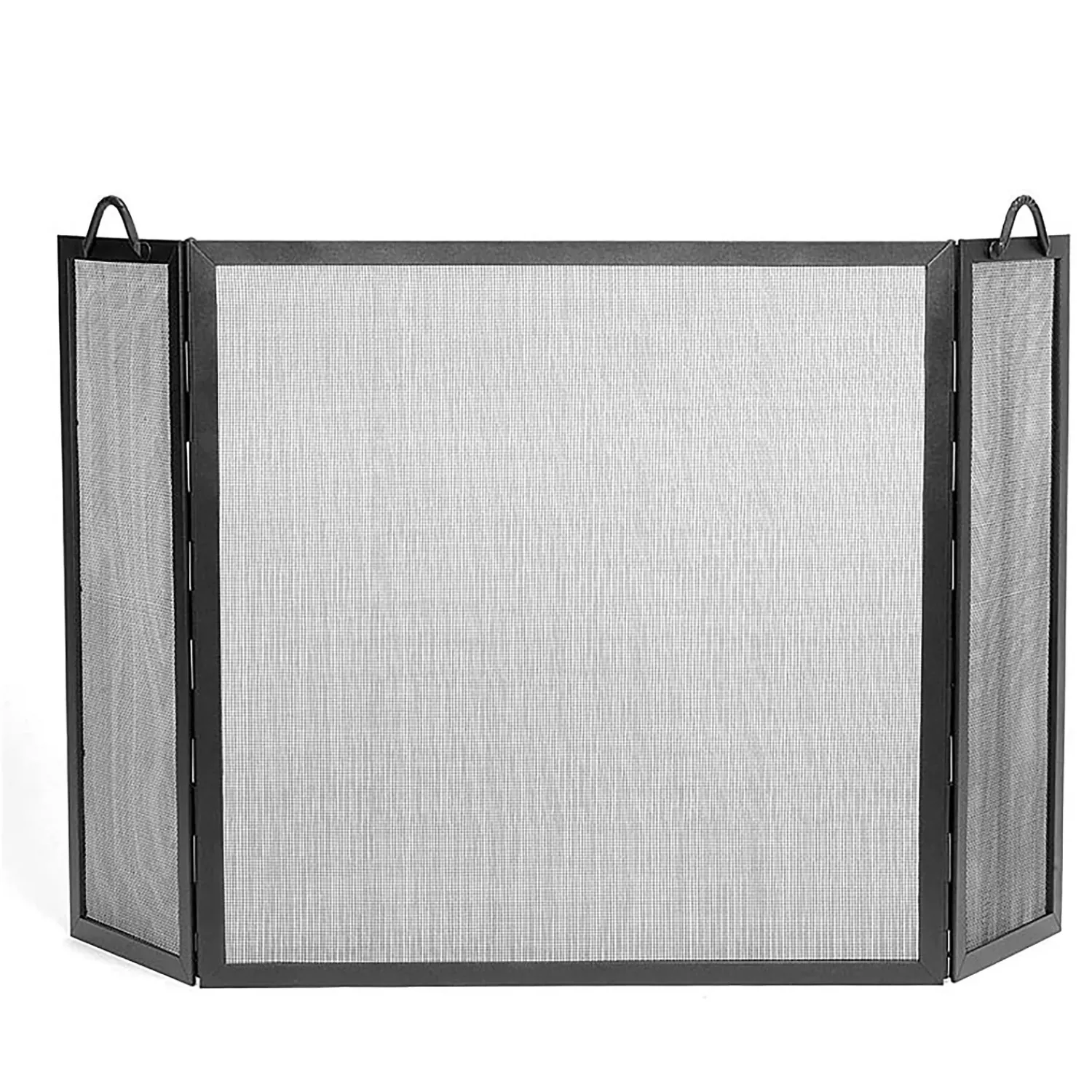 Plow & Hearth Tri-Panel Fireplace Screens>Wrought Iron Twisted Rope Folding Fireplace Screen