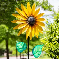 Plow & Hearth Wind Spinners>Yellow Sunflower Wind Spinner